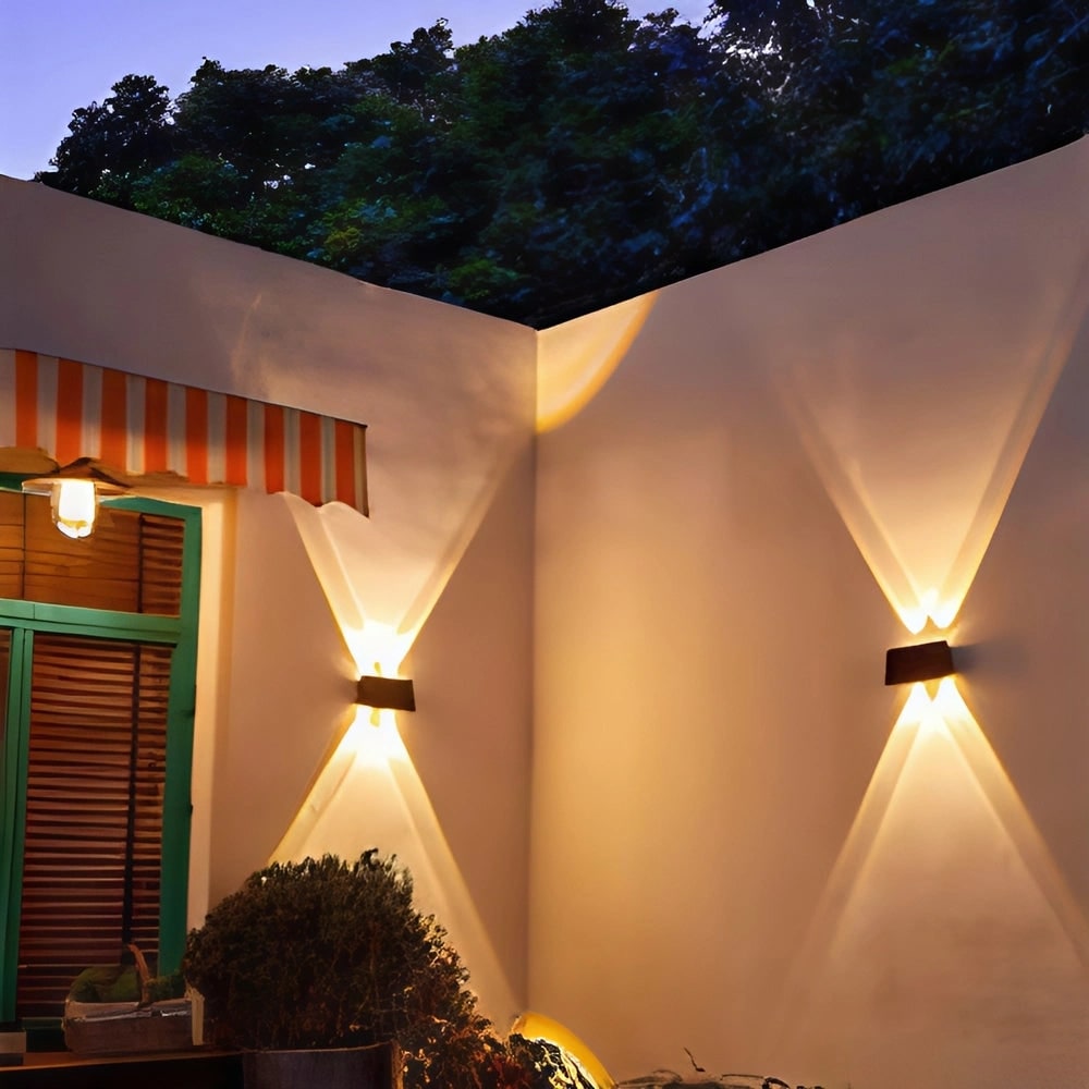 Candeeiro de parede LED solar — sensor automático, montagem sem fios no exterior