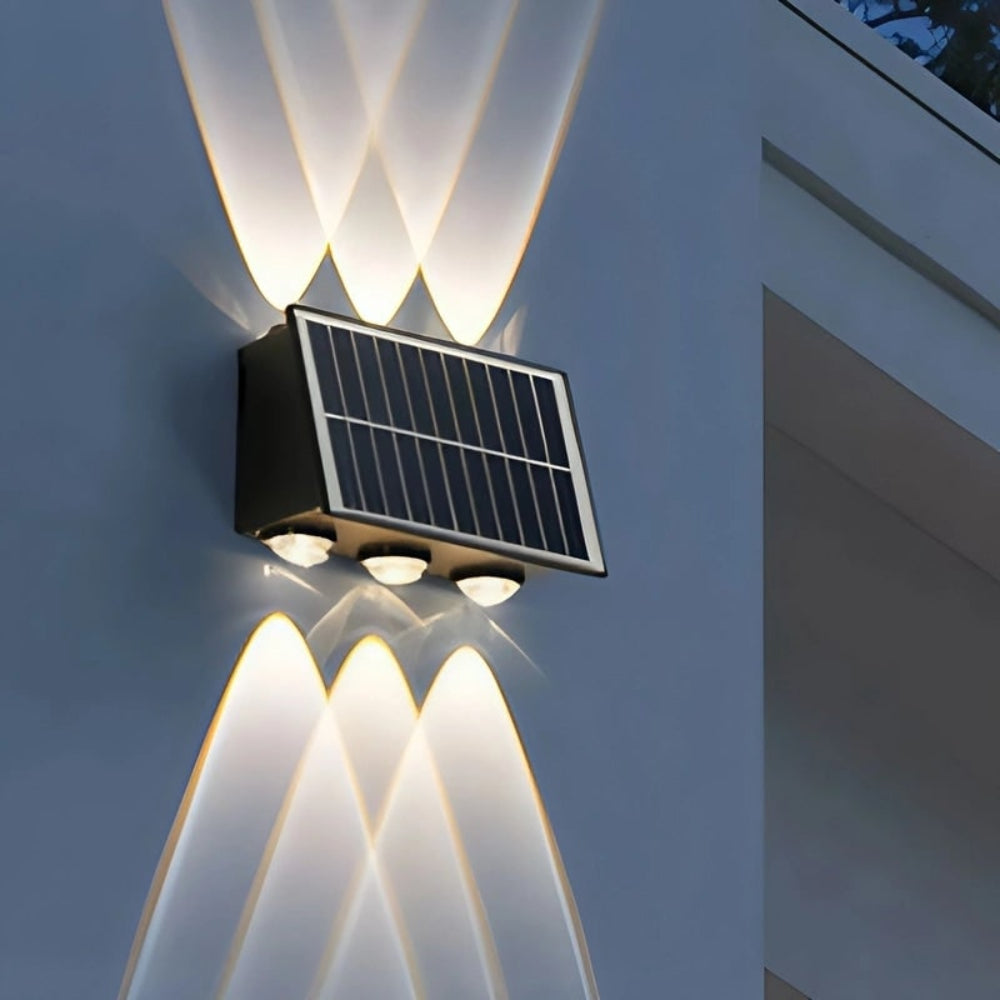 Candeeiro de parede LED solar — sensor automático, montagem sem fios no exterior