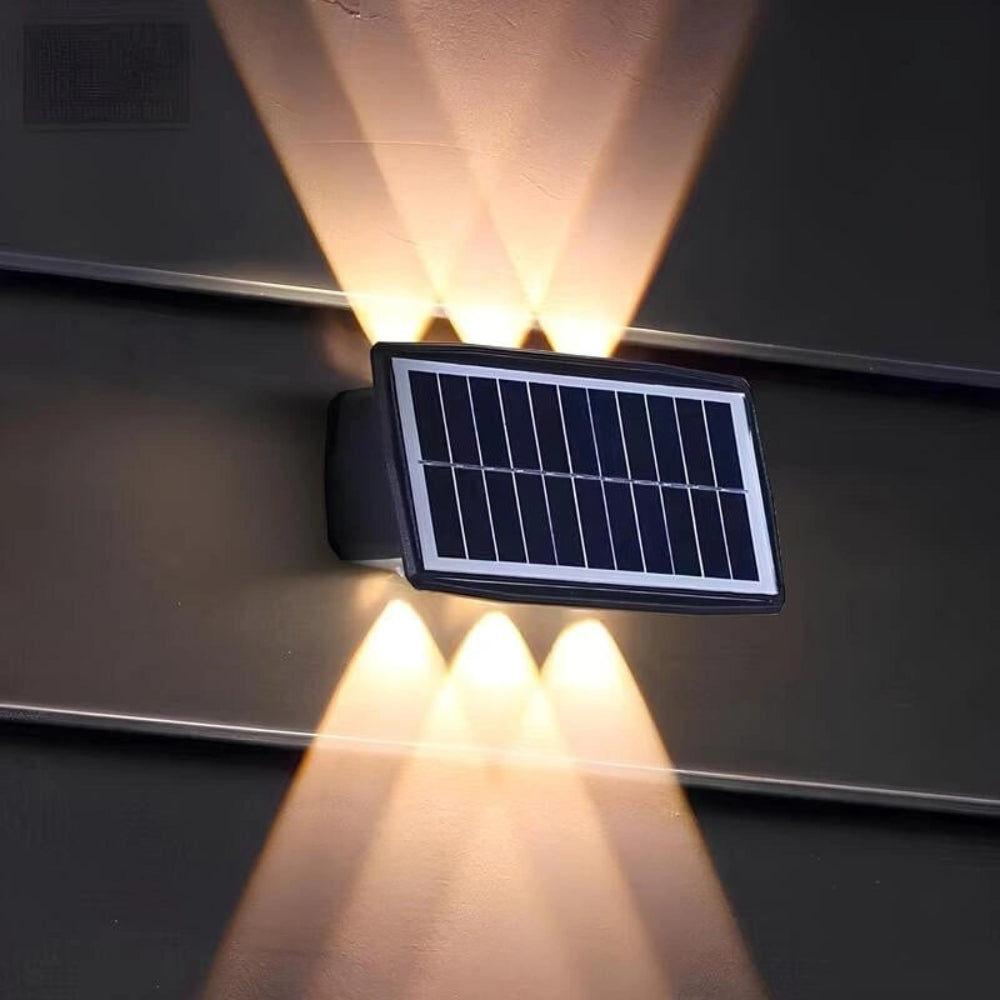 Candeeiro de parede LED solar — sensor automático, montagem sem fios no exterior