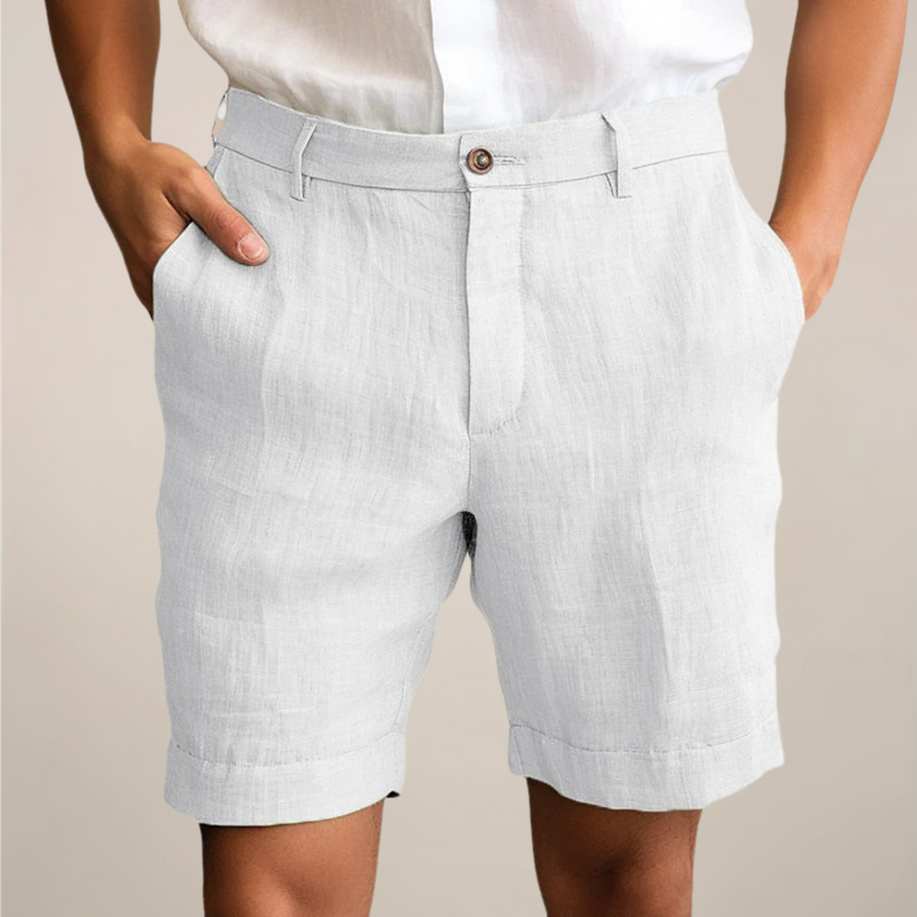 Calções de verão de corte largo para homem — cintura elástica ajustável