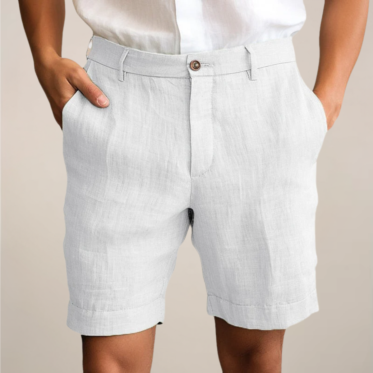 Calções de verão de corte largo para homem — cintura elástica ajustável