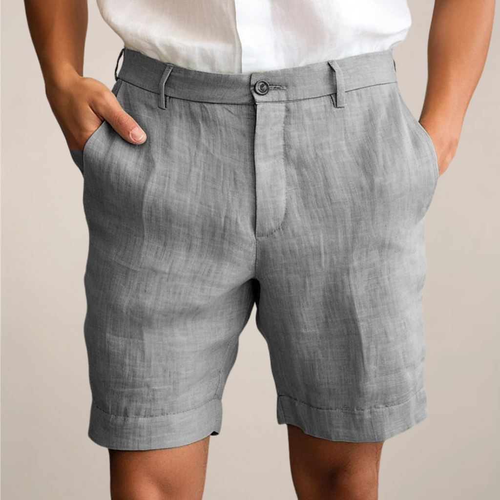 Calções de verão de corte largo para homem — cintura elástica ajustável
