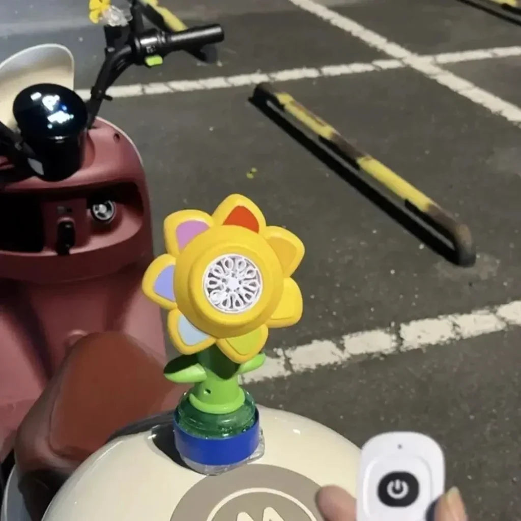 Såpbubbelmaskin — solrosformad design med kontinuerlig ström
