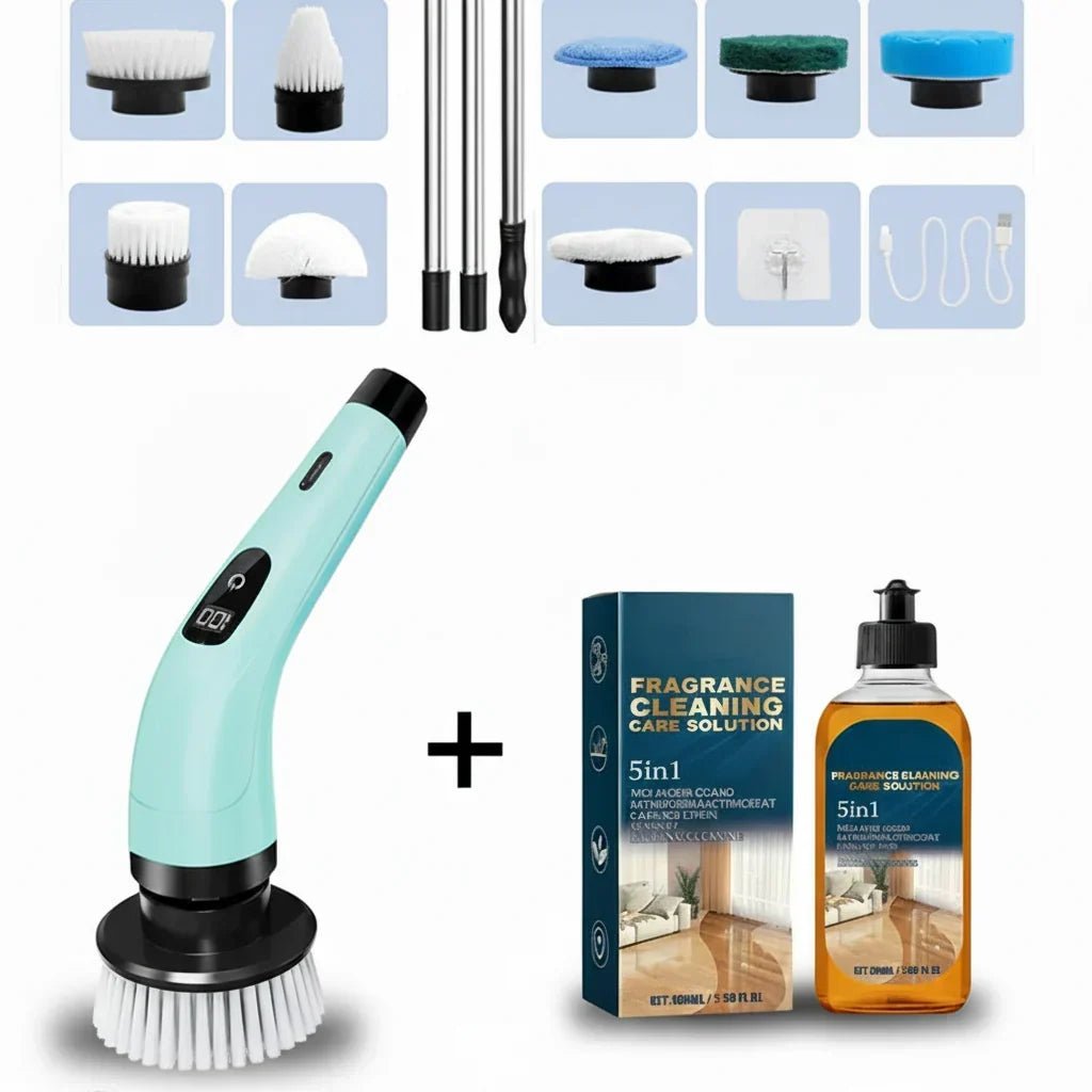 Spin Power Cordless Battery Powered Scrubbing Brush — Electric Rotary Cleaner