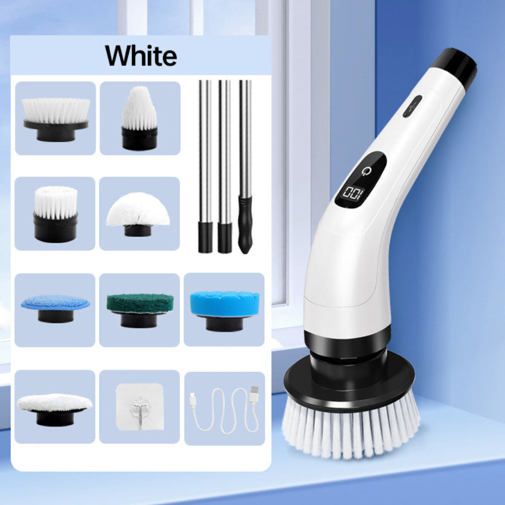 Spin Power Cordless Battery Powered Scrubbing Brush — Electric Rotary Cleaner