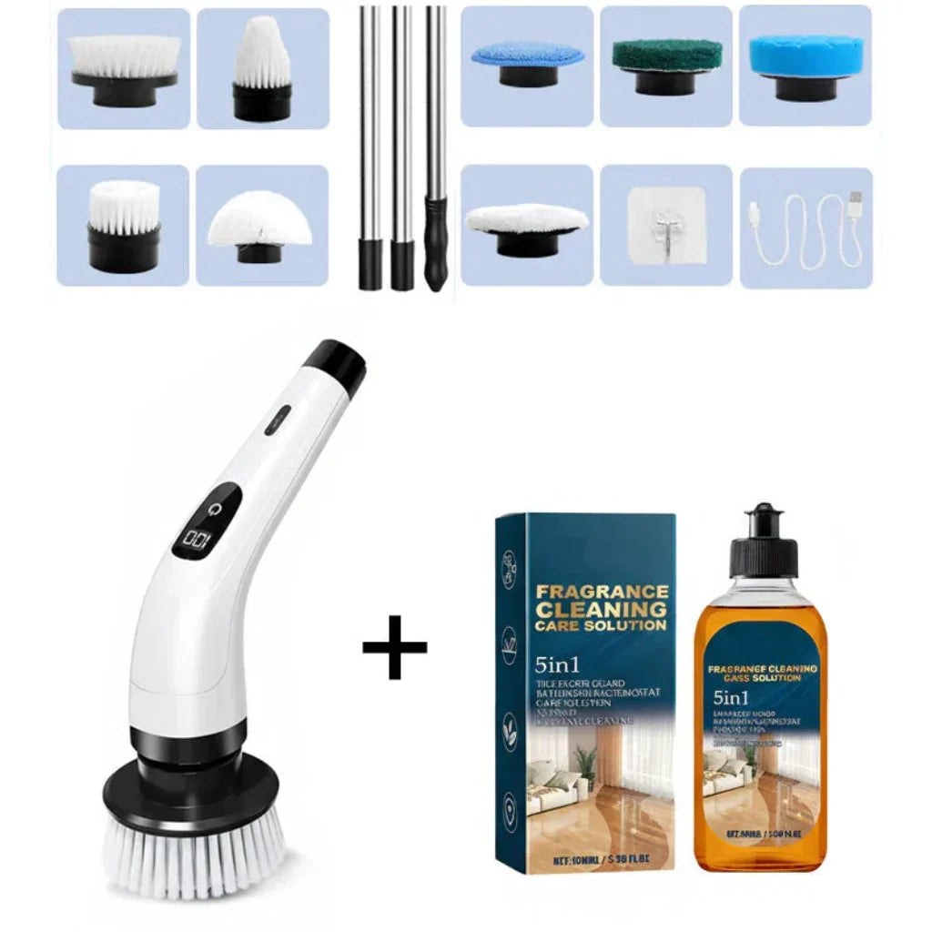 Spin Power Cordless Battery Powered Scrubbing Brush — Electric Rotary Cleaner