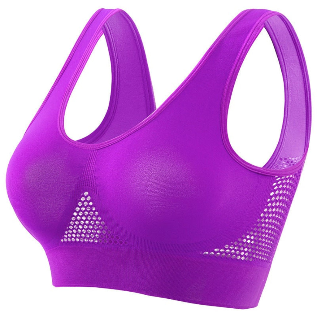 Seamless Padded Sports Bra — Breathable Support Design