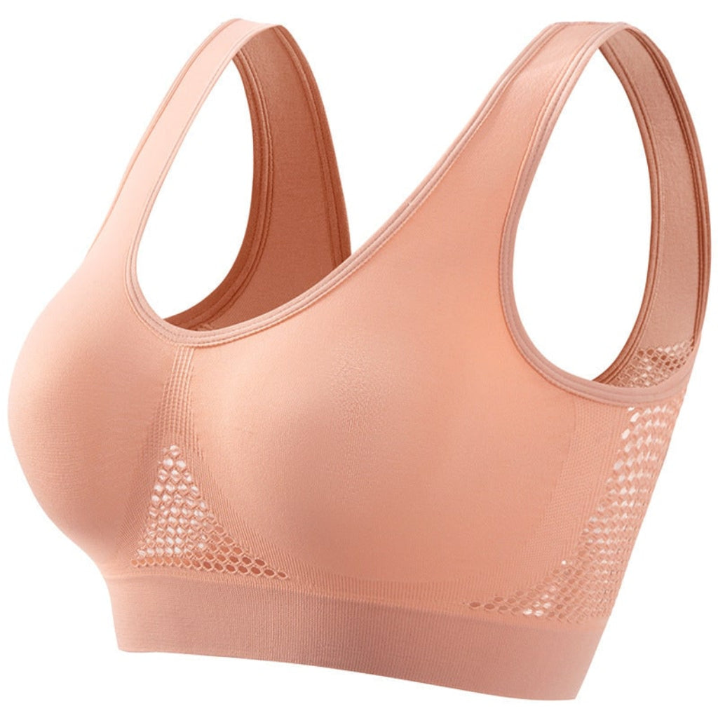 Seamless Padded Sports Bra — Breathable Support Design