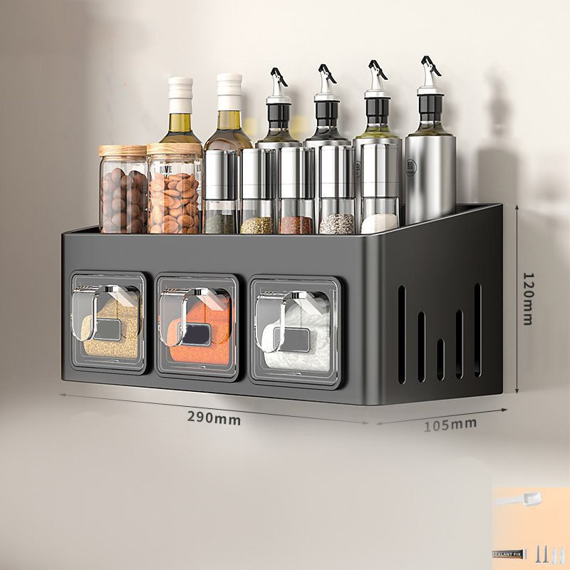 Półka na przyprawy bez wiercenia – 3 przezroczyste szufladki - Esilora