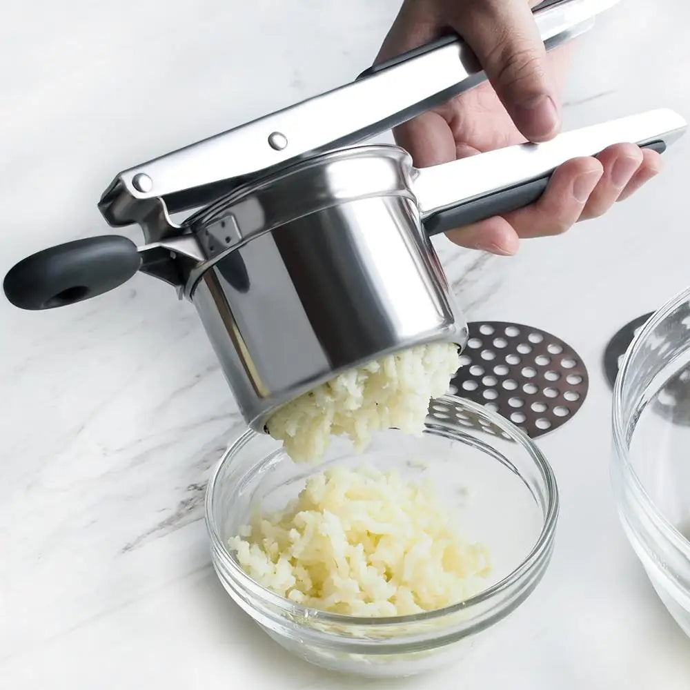 Stainless Steel Potato Masher with 3 Discs for Different Textures - Esilora