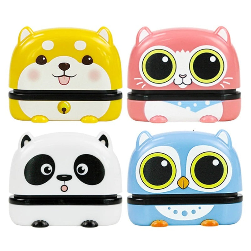 Ρυθμιζόμενη σφραγίδα ονόματος για παιδιά — Σχέδιο με ζώο για σχολείο και ρούχα