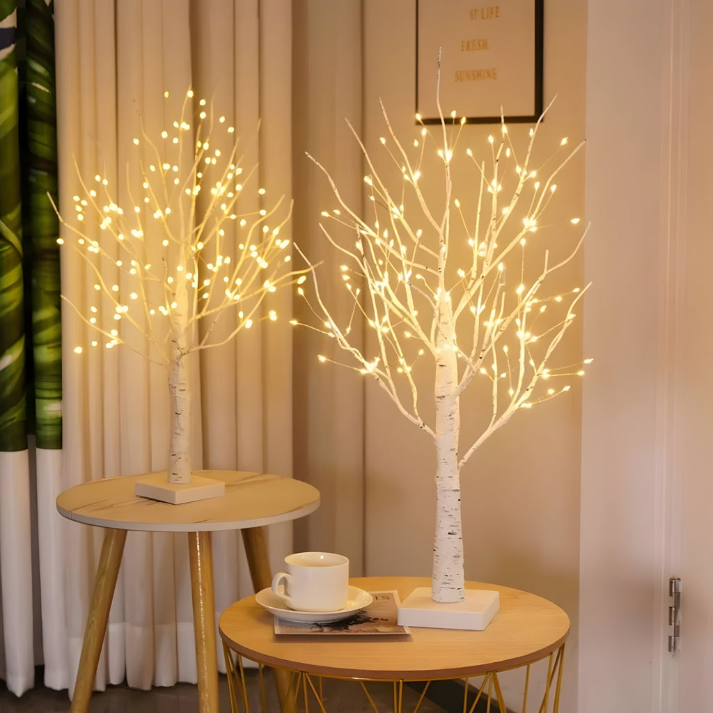 Lampă decorativă LED în formă de copac, fără fir — înălțime de 60cm, lumină alb cald