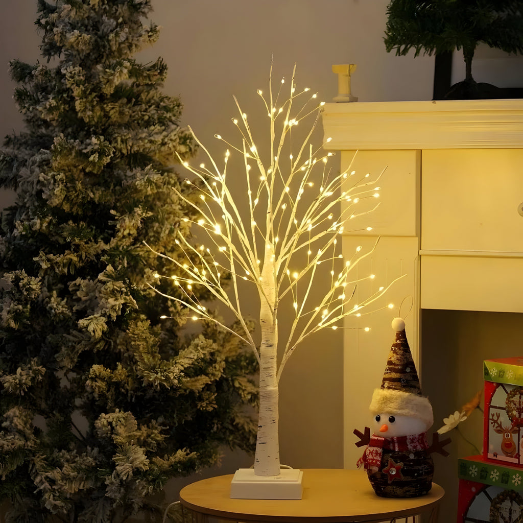 Lampă decorativă LED în formă de copac, fără fir — înălțime de 60cm, lumină alb cald