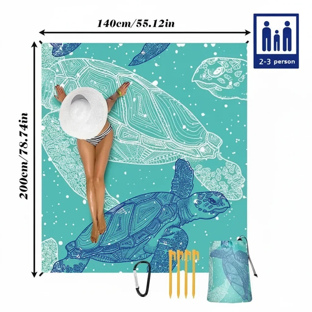 Tapis de plage léger et pliable — Conception sans sable