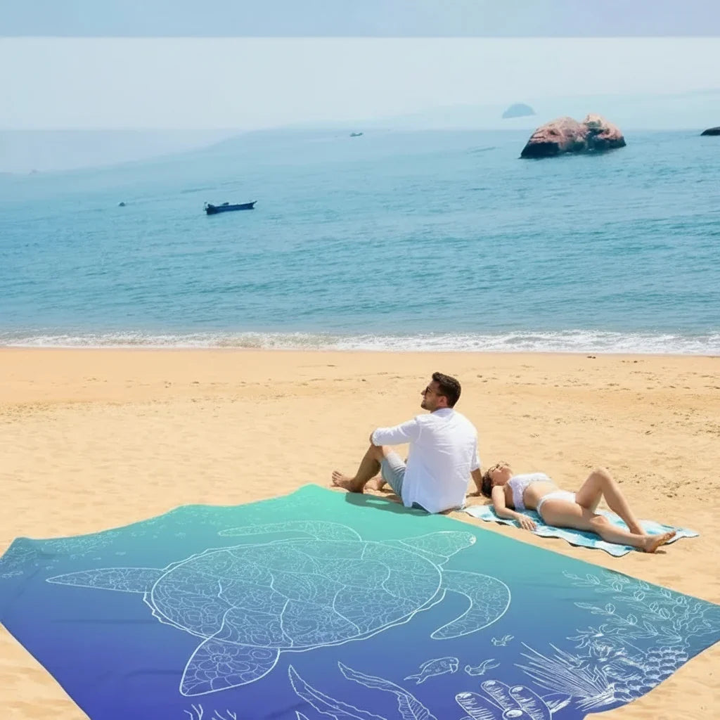 Tapis de plage léger et pliable — Conception sans sable