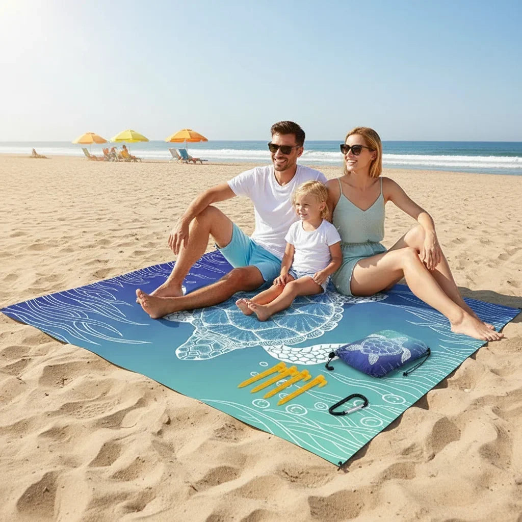 Tapis de plage léger et pliable — Conception sans sable
