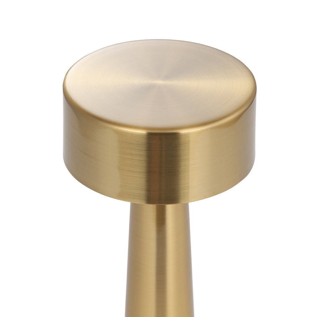 Modern Gold Metal LED Table Lamp — Cordless Touch Dimming