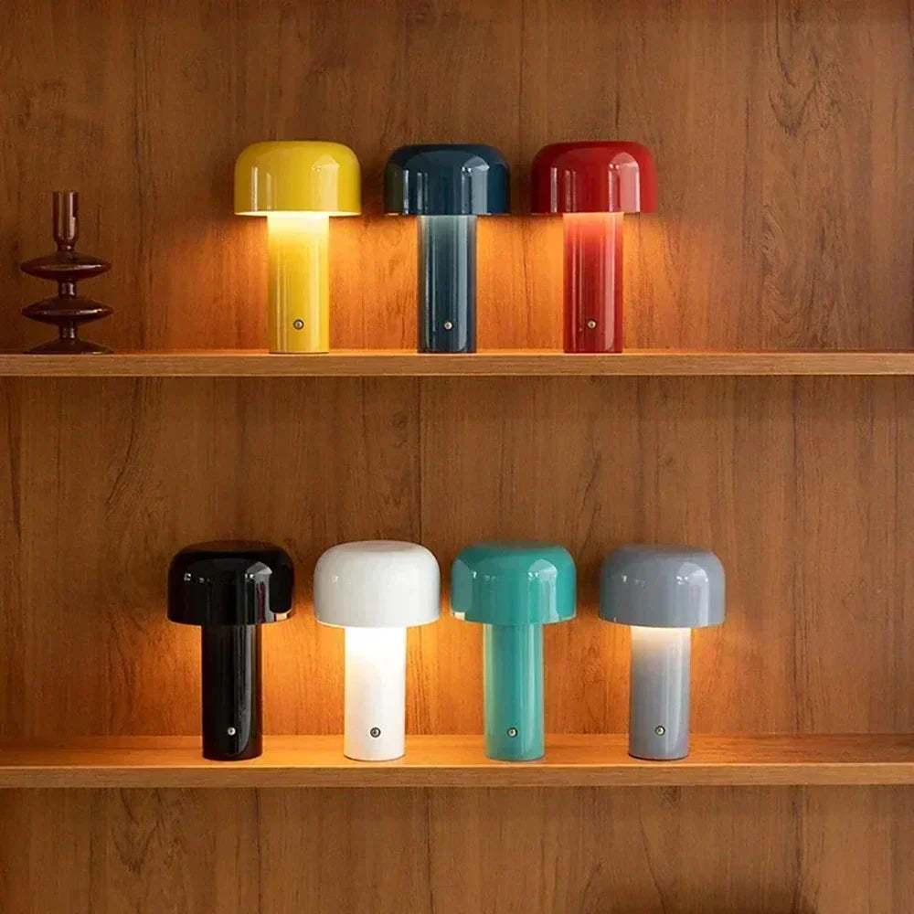مصباح طاولة LED محمول قابل لإعادة الشحن عبر USB — عصري، 3 درجات حرارة لونية