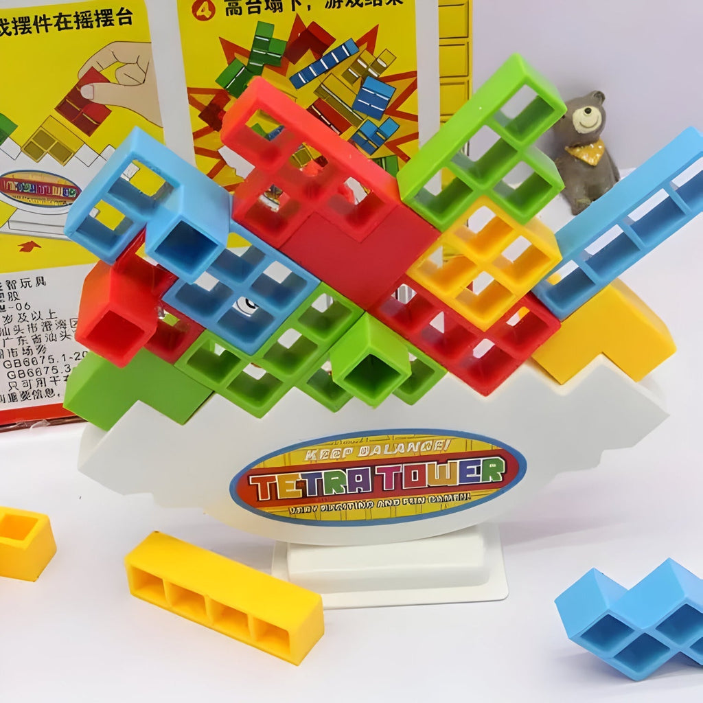 Gravity Balance Tower Stacker — Interlocking Geometric Block Puzzle