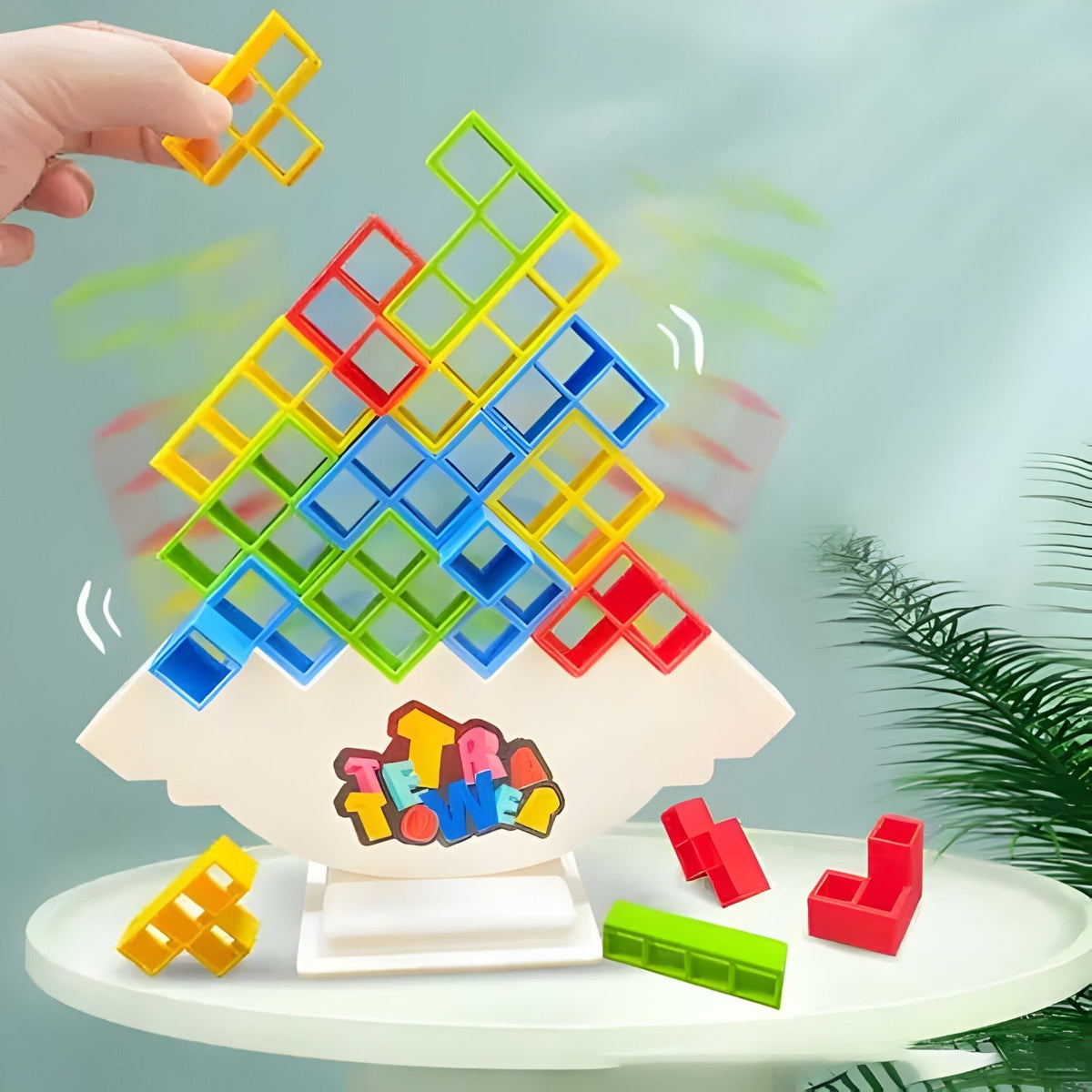 Gravity Balance Tower Stacker — Interlocking Geometric Block Puzzle