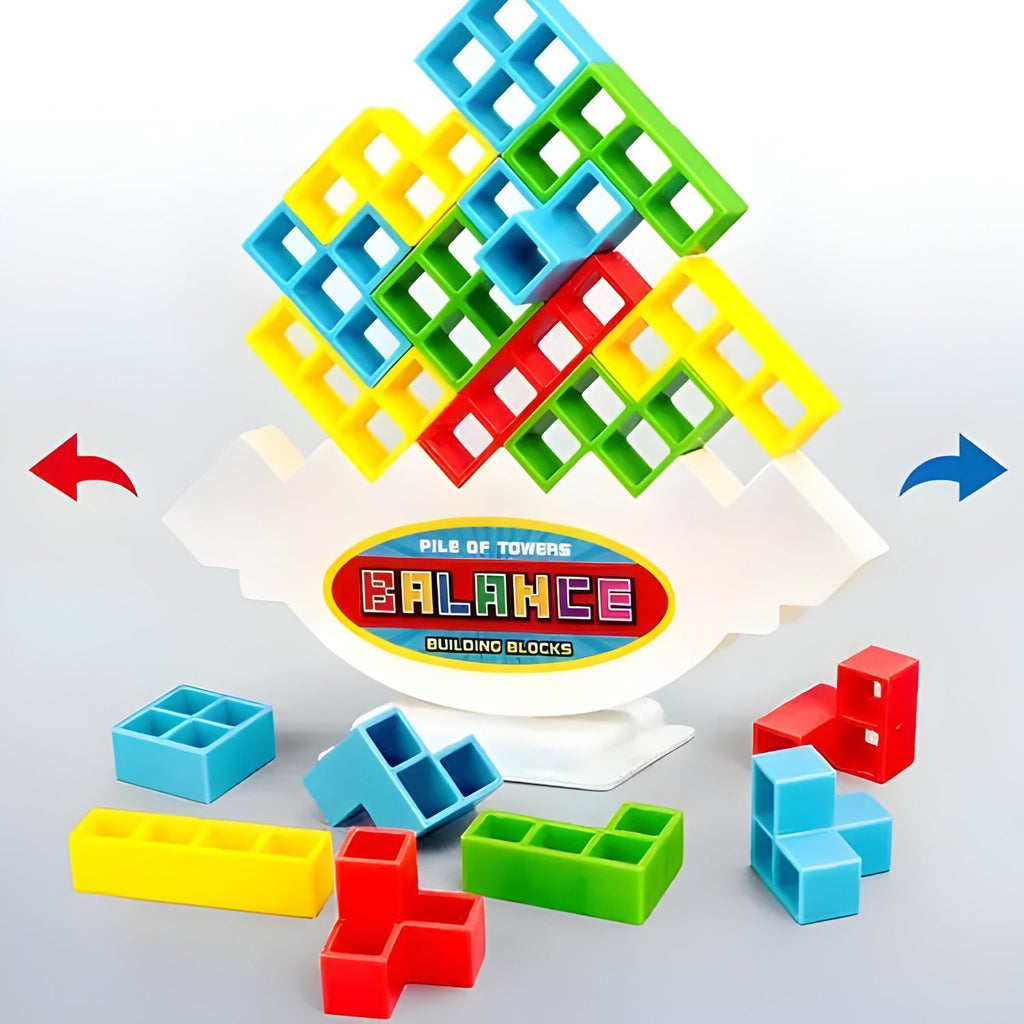 Gravity Balance Tower Stacker — Interlocking Geometric Block Puzzle