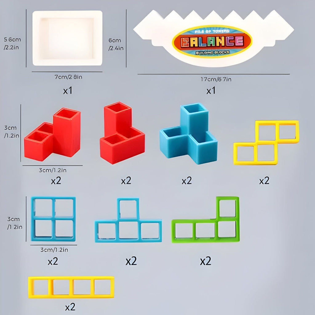 Gravity Balance Tower Stacker — Interlocking Geometric Block Puzzle