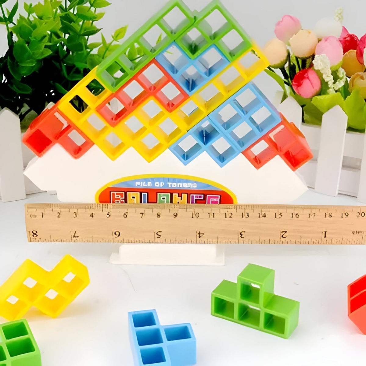 Gravity Balance Tower Stacker — Interlocking Geometric Block Puzzle