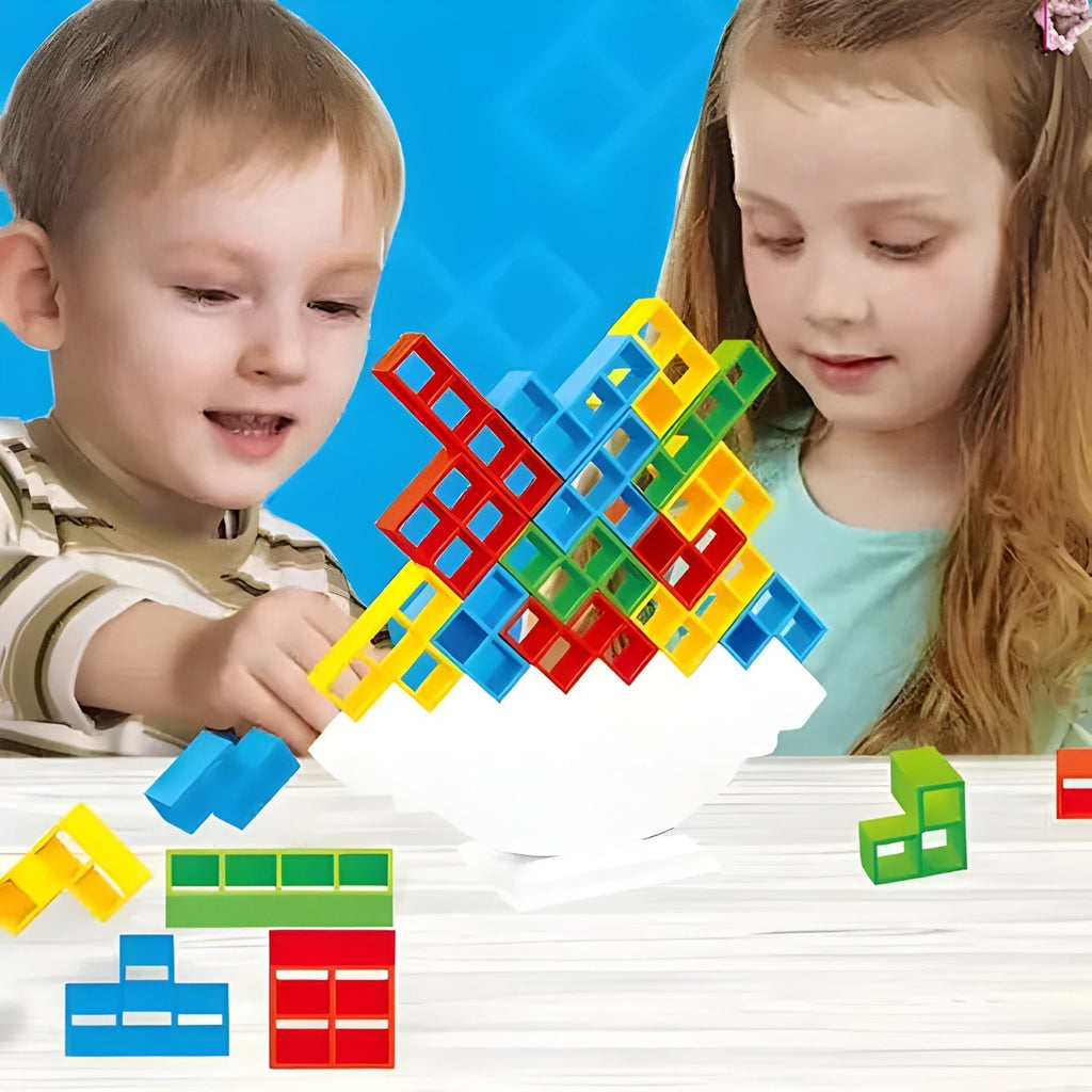 Gravity Balance Tower Stacker — Interlocking Geometric Block Puzzle
