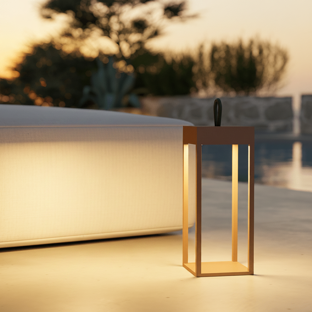 Portable Lantern Table Lamp — Modern LED Design, Brightness Control