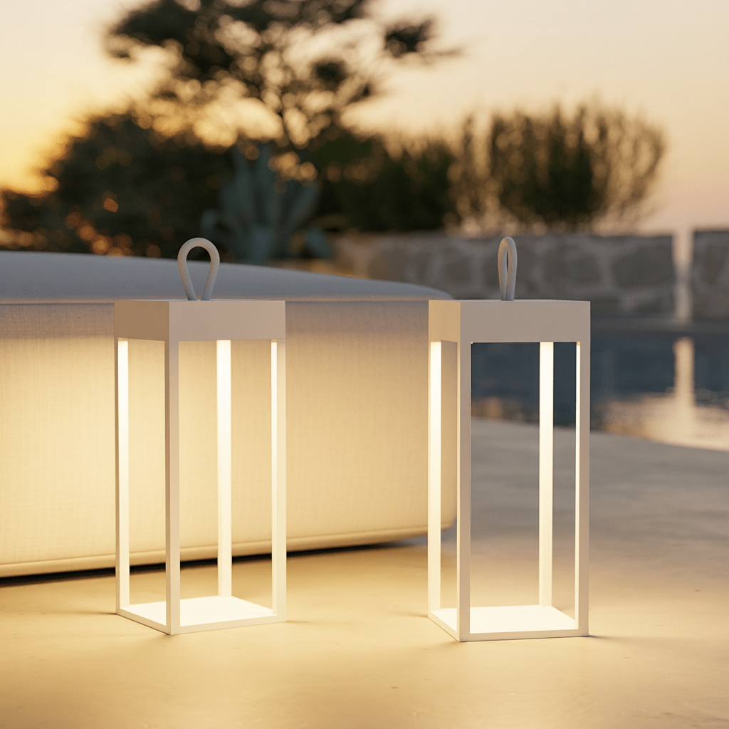 Portable Lantern Table Lamp — Modern LED Design, Brightness Control