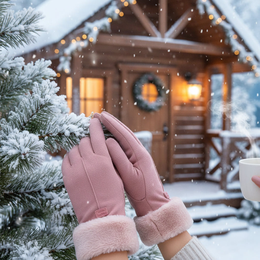 Fleecegefütterte Winterhandschuhe — Touchscreen-fähig, Warm, Windabweisend