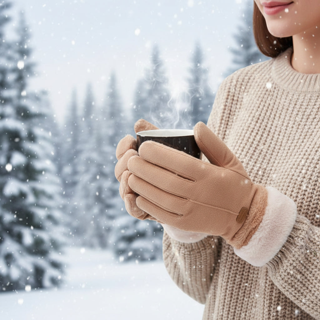 Fleecegefütterte Winterhandschuhe — Touchscreen-fähig, Warm, Windabweisend