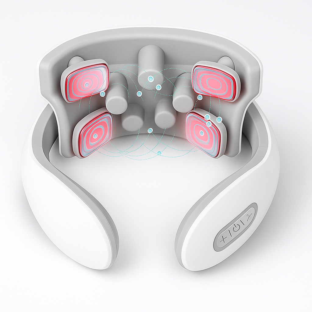Bærbar wellness-enhed – nakkemassager med varme og justerbare indstillinger - Esilora