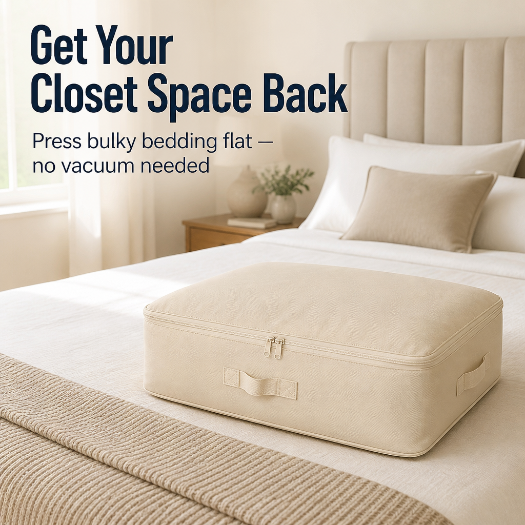 SpaceVibe — Press Bulky Bedding Flat and Get Your Closet Space Back - Esilora