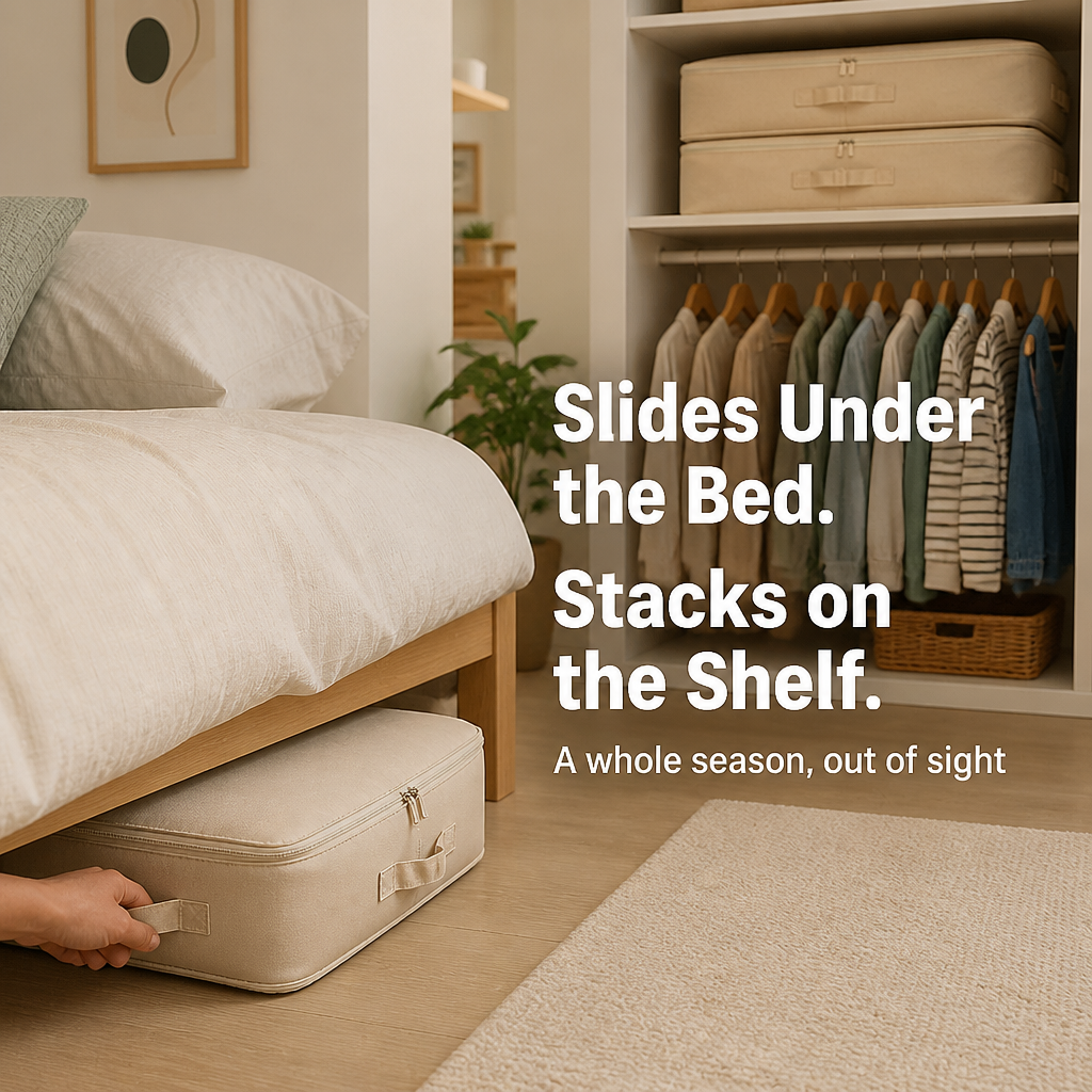 SpaceVibe — Press Bulky Bedding Flat and Get Your Closet Space Back - Esilora