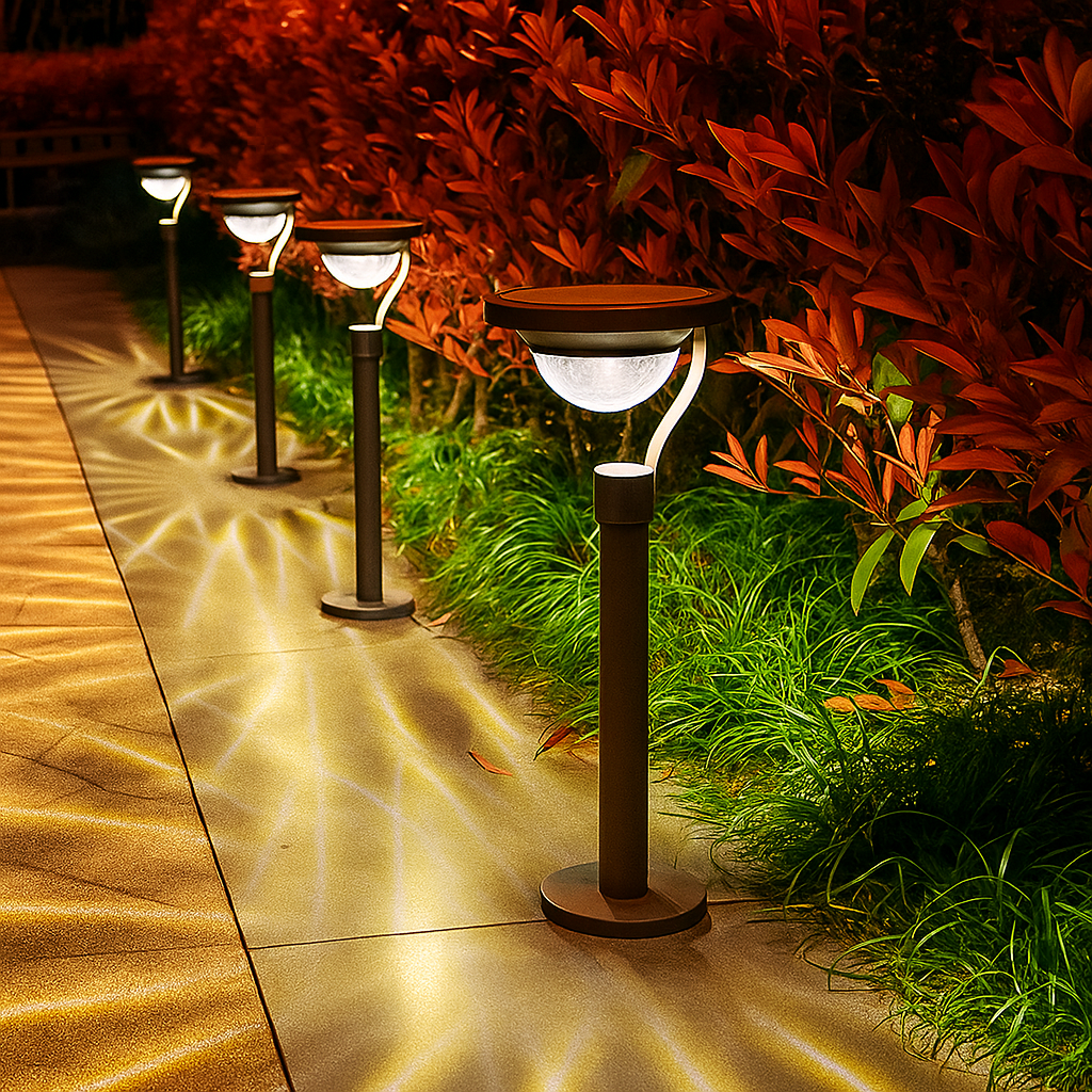 Modern Solar Garden Light — Stainless Steel Outdoor LED Lamp