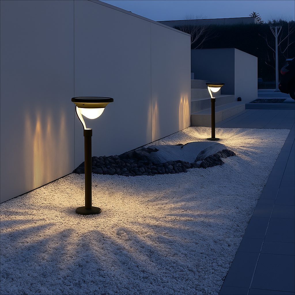 Modern Solar Garden Light — Stainless Steel Outdoor LED Lamp