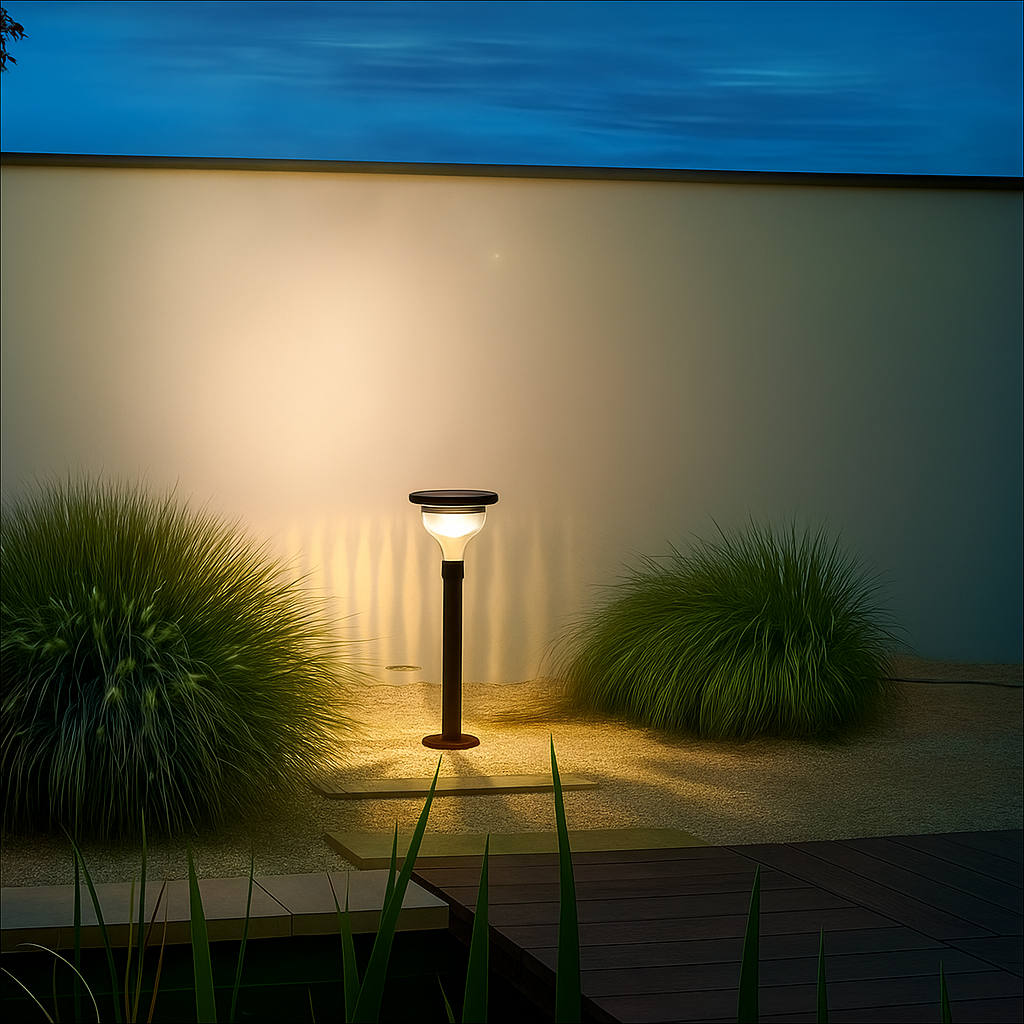 Modern Solar Garden Light — Stainless Steel Outdoor LED Lamp