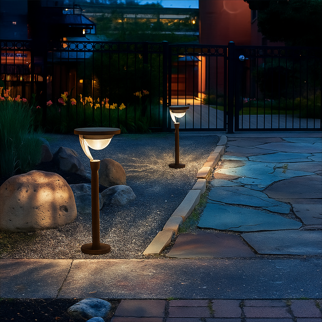 Modern Solar Garden Light — Stainless Steel Outdoor LED Lamp