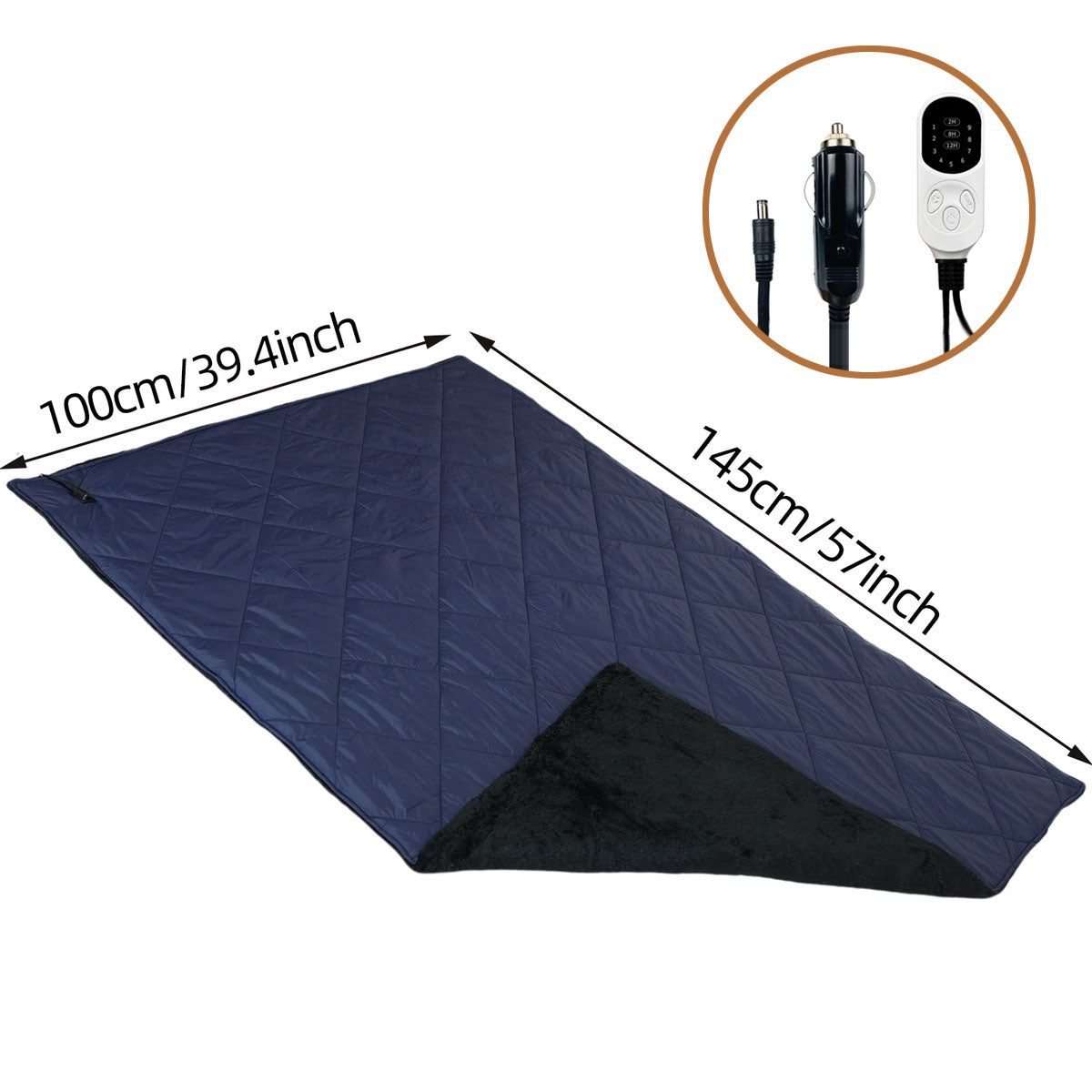 Hordozható 12V-os fűthető takaró autós utazáshoz USB-csatlakozóval - Esilora