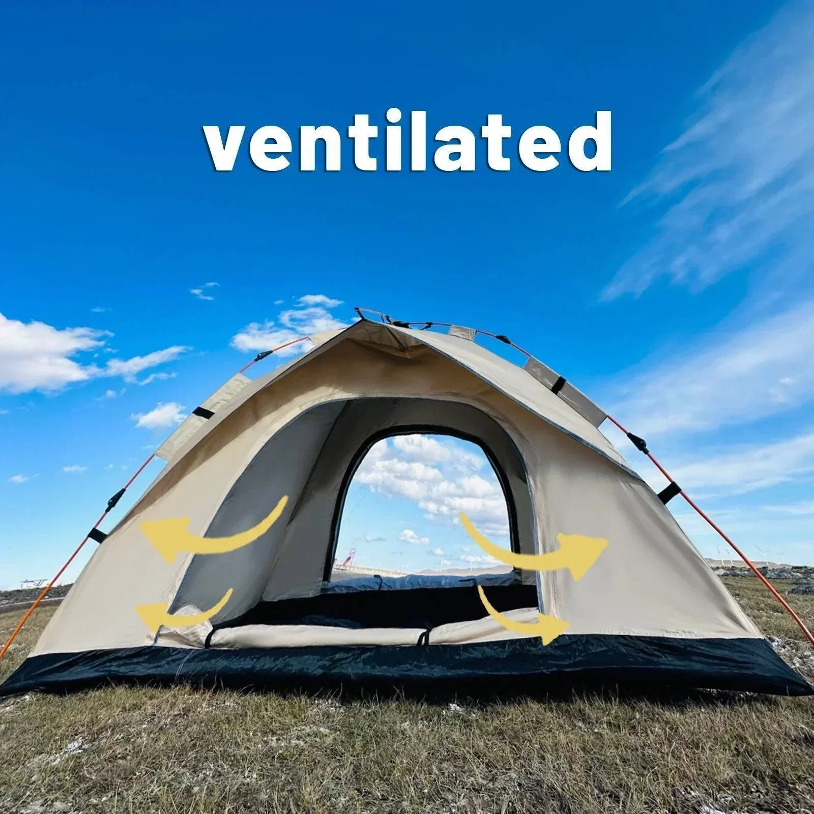 Portable Waterproof Camping Tent for 4 People - Automatic Pop-Up - Esilora