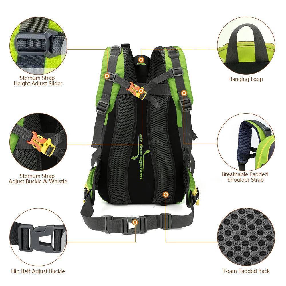 Outdoorový cestovní batoh 40L – voděodolný design – Esilora