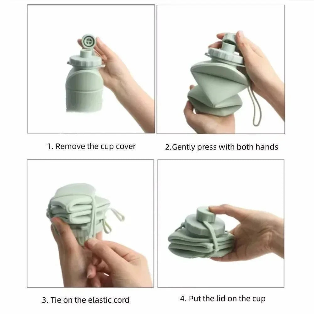 Borraccia in silicone da 600ml - borraccia da viaggio pieghevole - Esilora