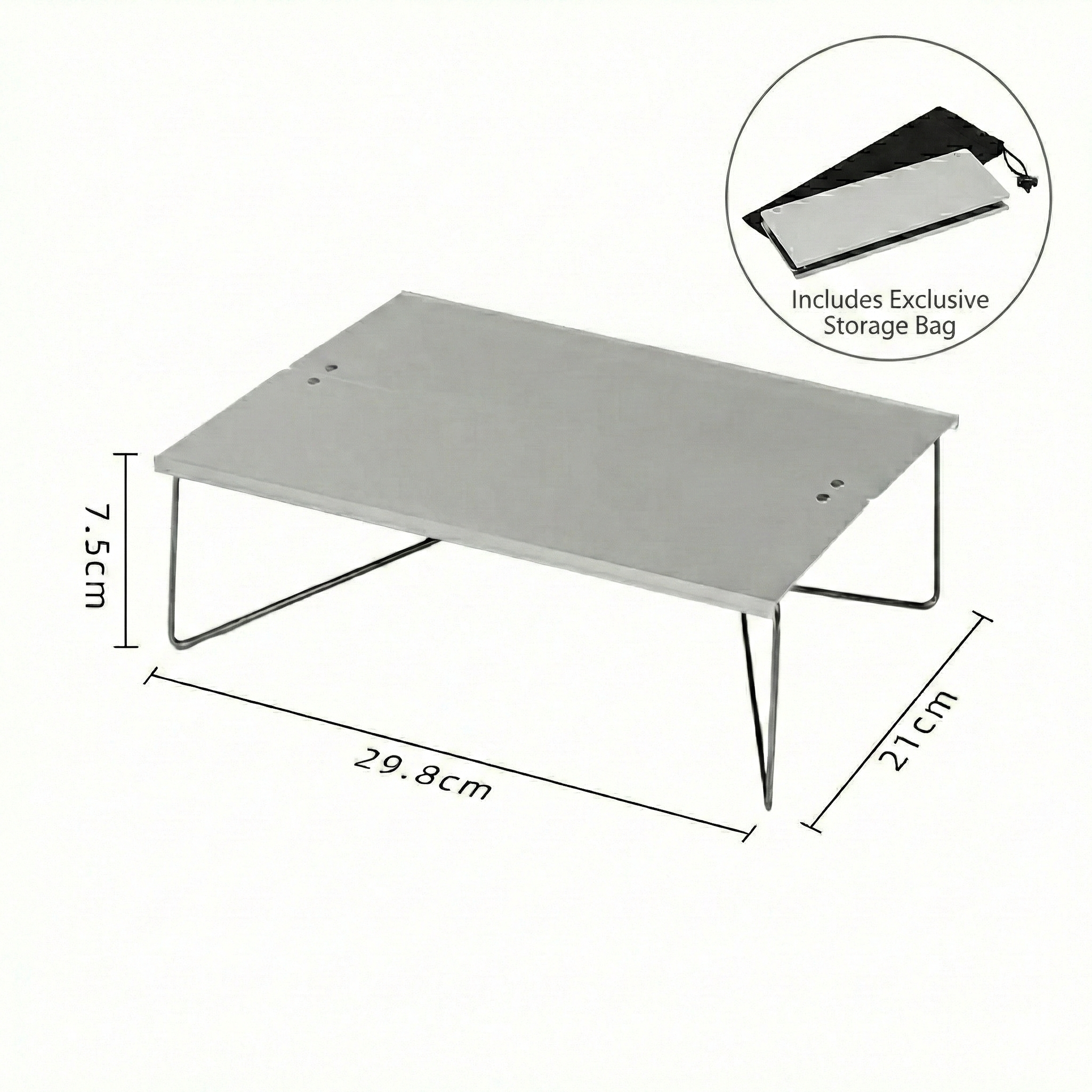 Portable Folding Camping Table in A4 Size – Aluminum Construction - Esilora