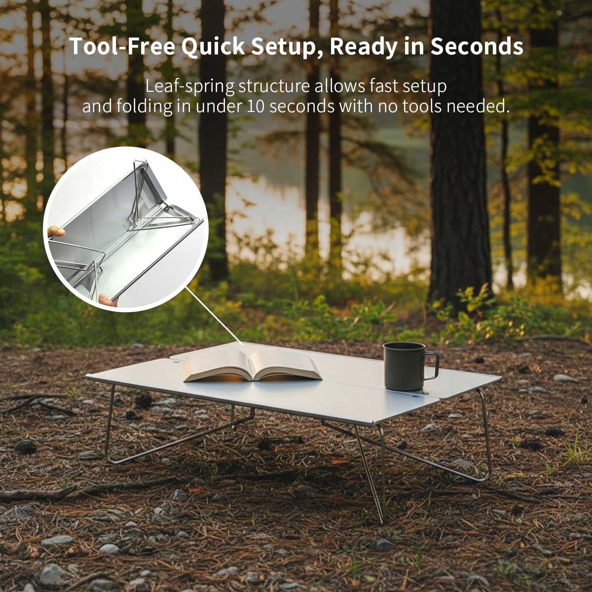 Portable Folding Camping Table in A4 Size – Aluminum Construction - Esilora
