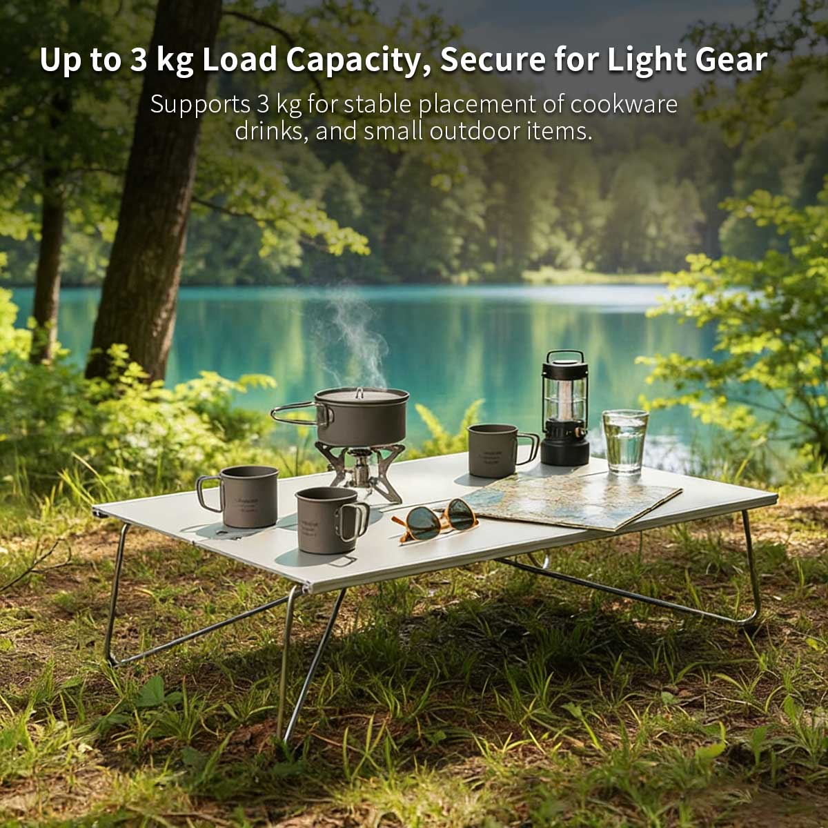 Portable Folding Camping Table in A4 Size – Aluminum Construction - Esilora