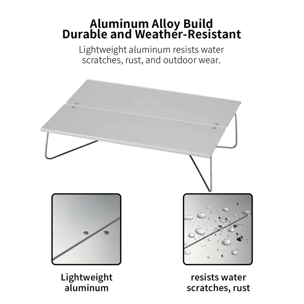 Portable Folding Camping Table in A4 Size – Aluminum Construction - Esilora
