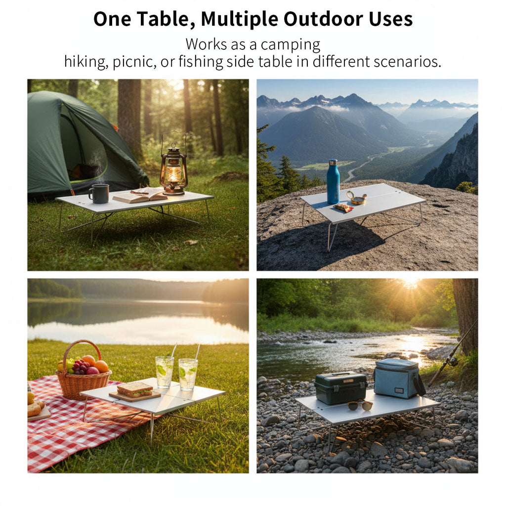 Portable Folding Camping Table in A4 Size – Aluminum Construction - Esilora