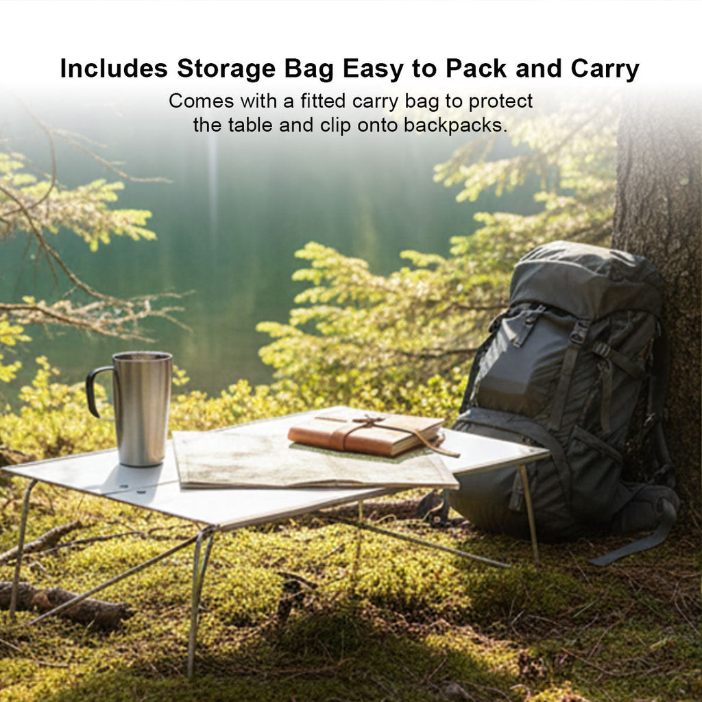 Portable Folding Camping Table in A4 Size – Aluminum Construction - Esilora