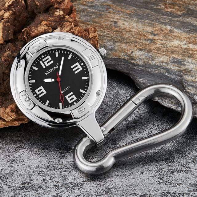 Quartz Pocket Watch with Clip-On Carabiner Attachment - Esilora